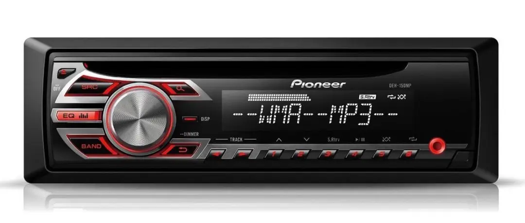 Pioneer DEH-150MP Autoradio - 4x50W - Enkel Din - Zwart/Rood