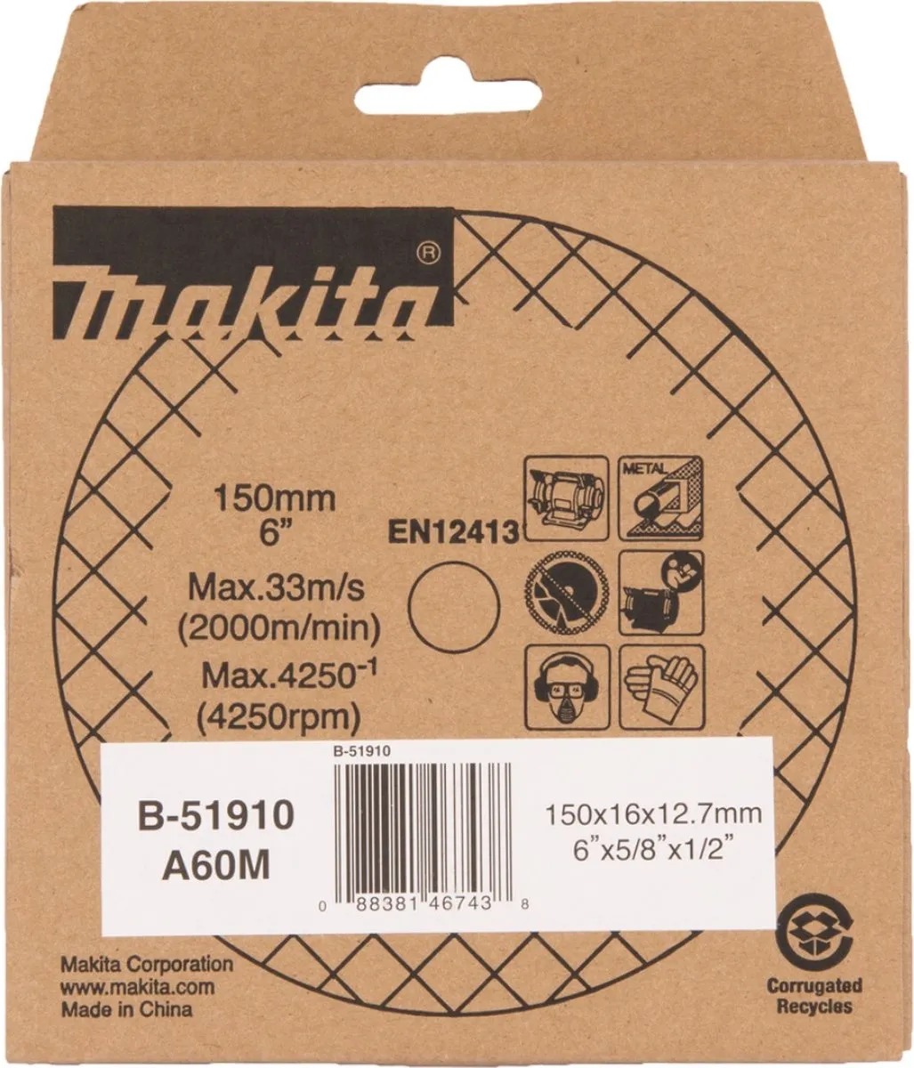 Makita Slijpsteen A60M B-51910 - 150x16x12,7mm