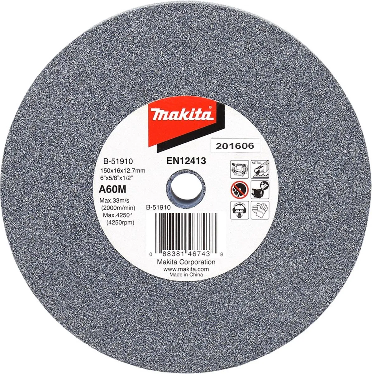 Makita Slijpsteen A60M B-51910 - 150x16x12,7mm