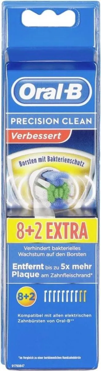 Oral-B Precision Clean Opzetborstels - 10 Stuks - Wit/ Groen