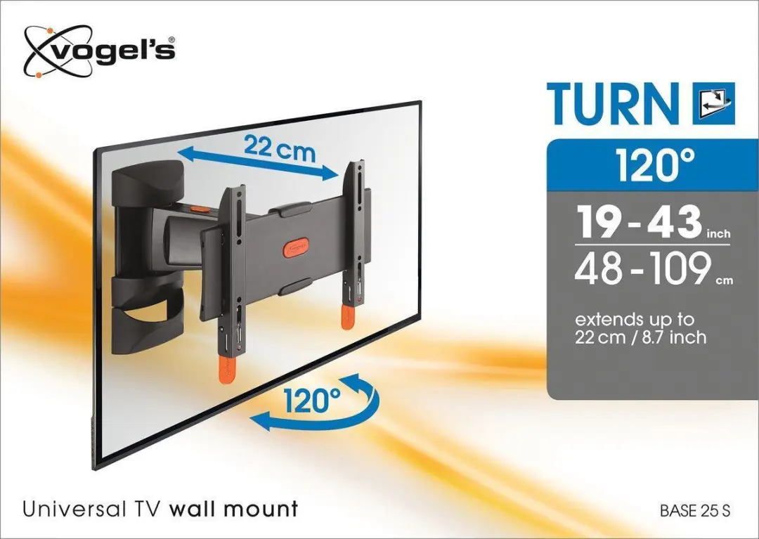 Vogel's BASE 25 S Draaibare TV-Beugel 120° - 19-43" - Zwart