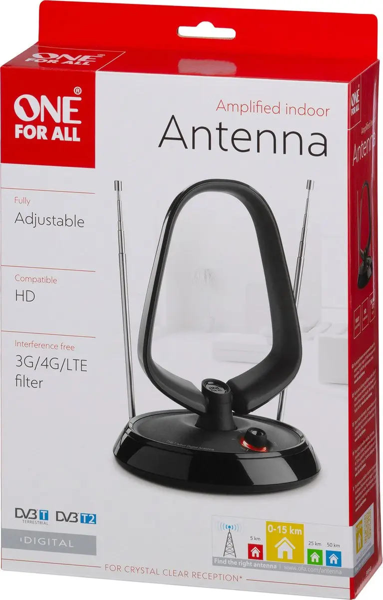 One For All SV9143 Digitale TV Antenne - DVB-T/T2 - Versterkt - afbeelding 2 van 2