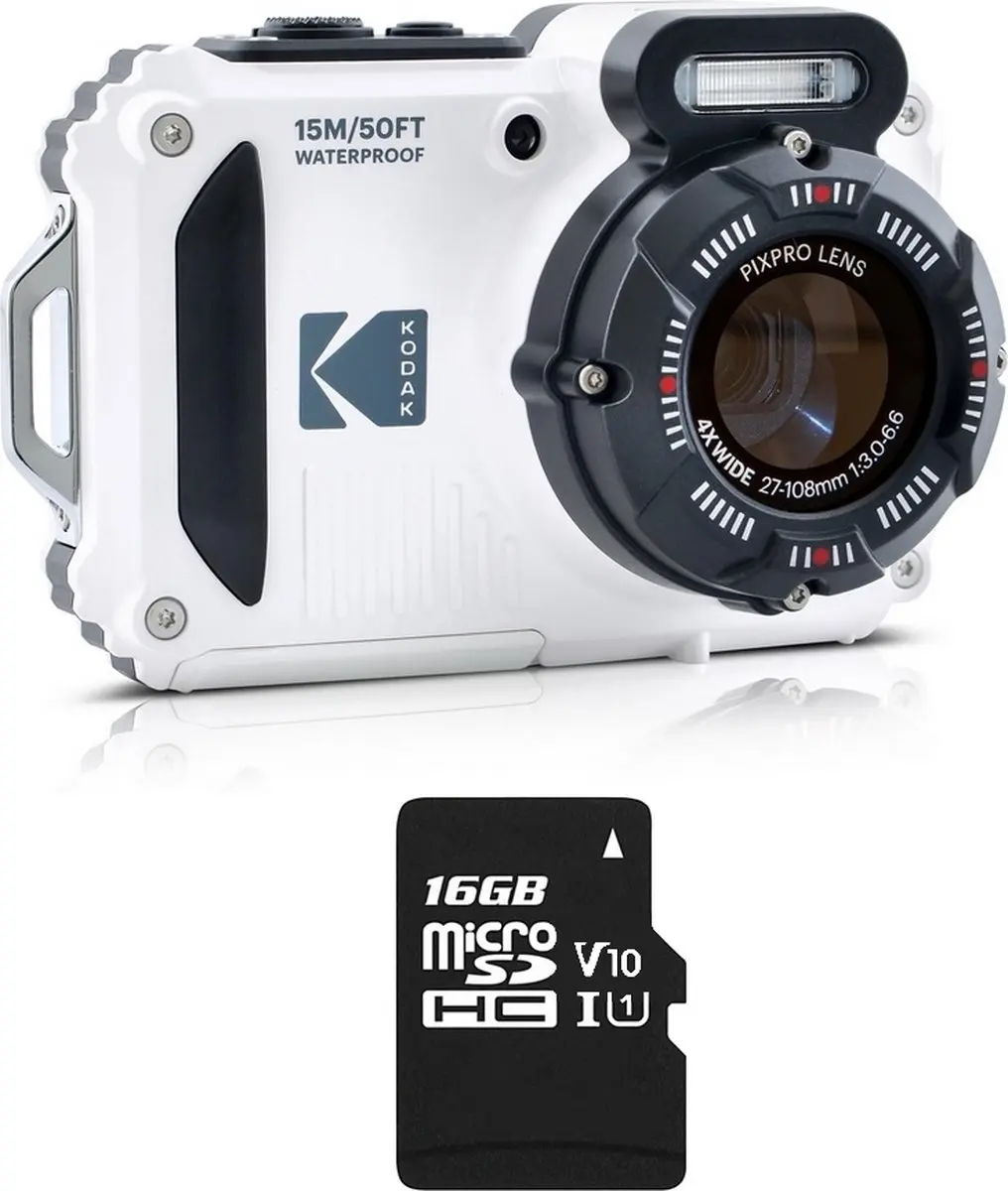 Kodak WPZ2 Onderwatercamera 16MP - Wit - 16GB