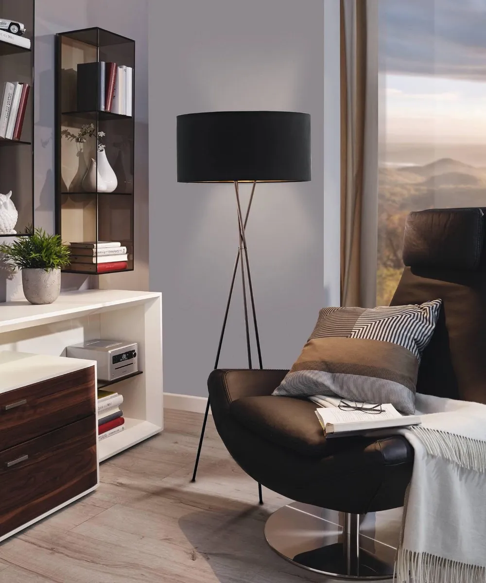 Eglo Fondachelli Vloerlamp E27 151,5cm - Zwart/Koper - afbeelding 6 van 6