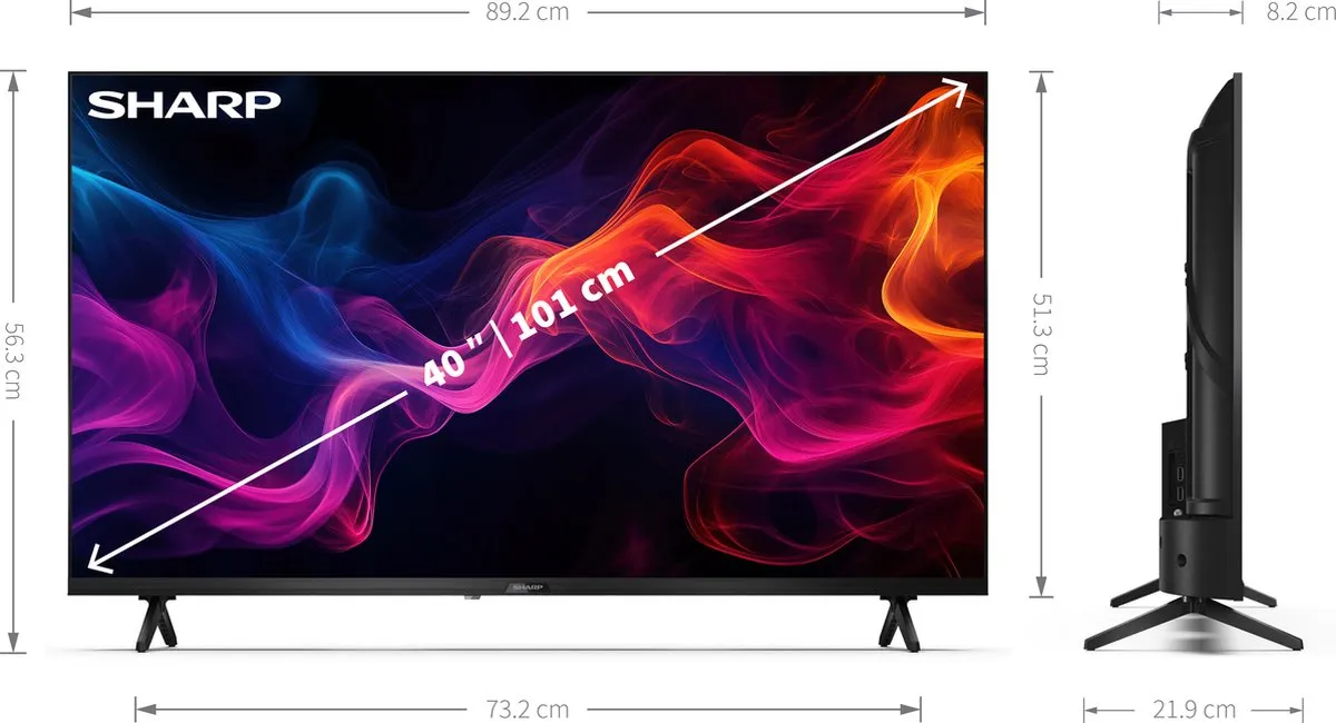 Sharp 40GF2265 40inch Full-HD TV - Google TV - Zwart