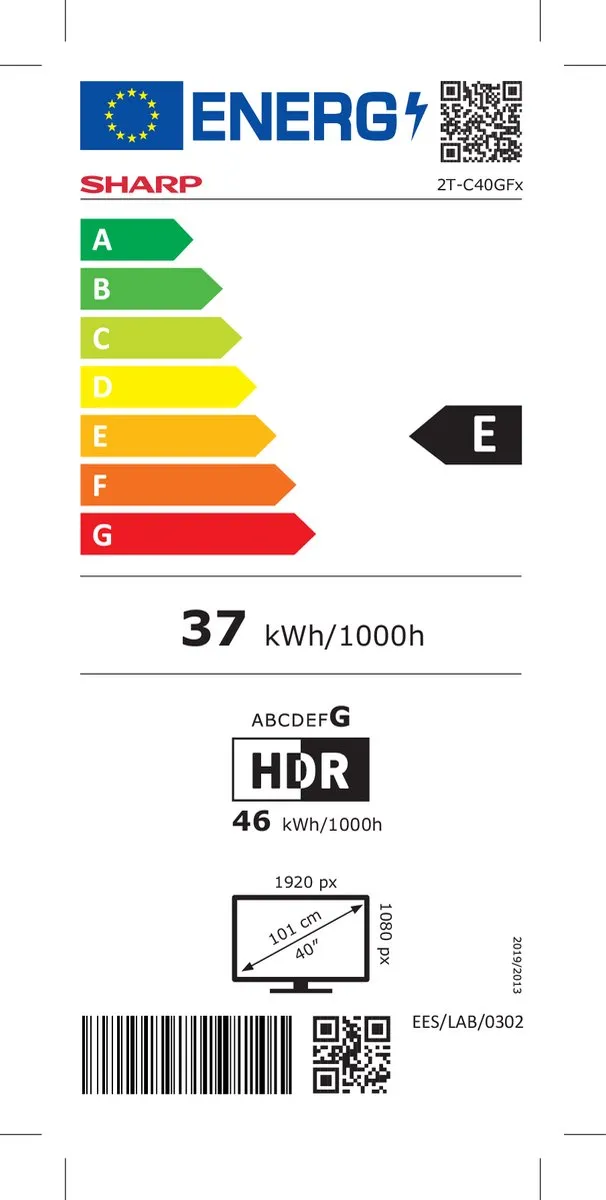 Sharp 40GF2265 40inch Full-HD TV - Google TV - Zwart