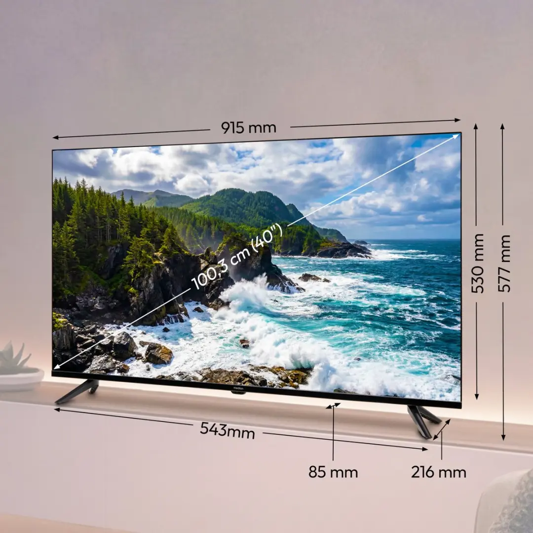 Medion 40" Full HD TV MD840003 - 2x HDMI - VESA 200x200mm - Zwart