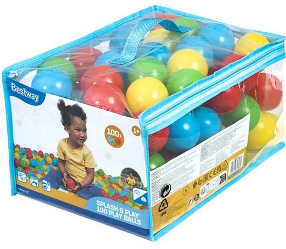 Bestway Zak met 100 Plastic Ballen - 7035062090 - Multikleur
