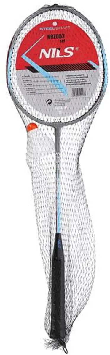 Nils NRZ002 Badminton Set - 2 Rackets inclusief Shuttle - Rood/Blauw/Zwart