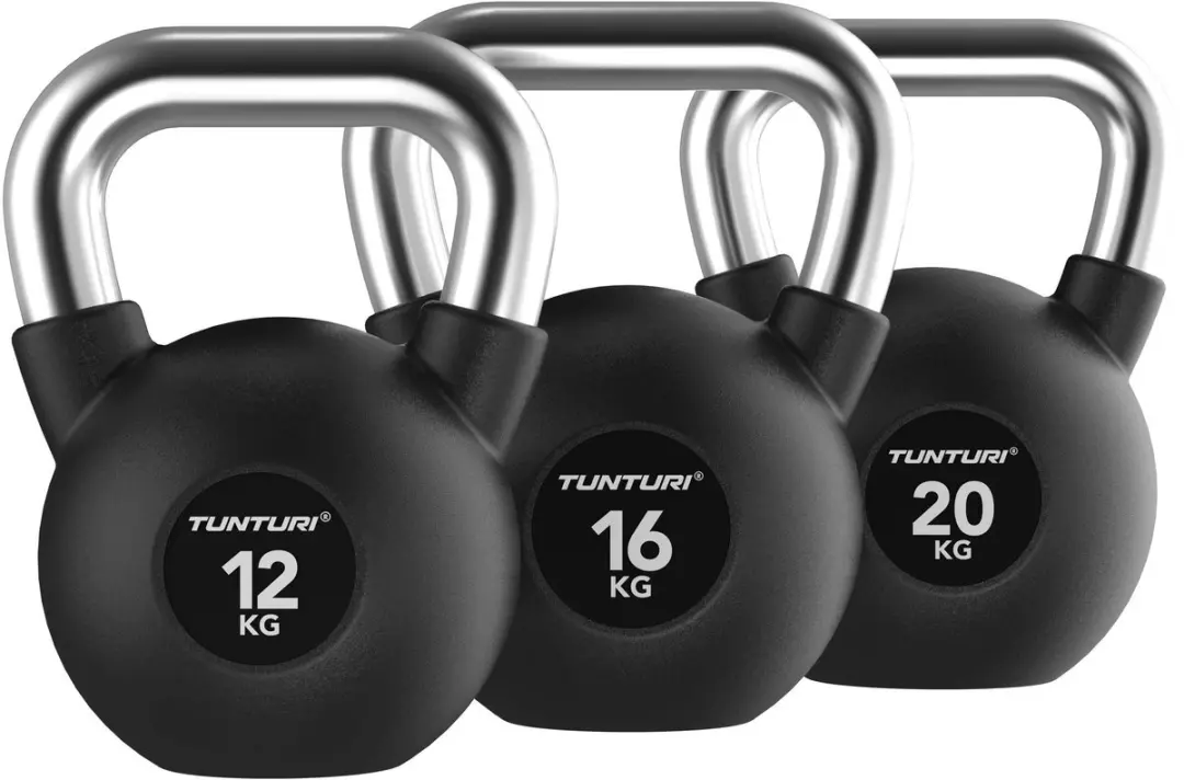 Tunturi Platinum Rubber Kettlebell Set 12-20kg