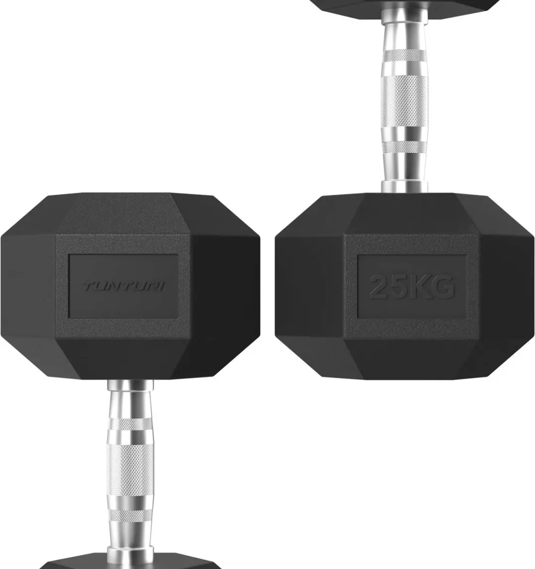Tunturi Platinum Hexa Dumbbell 25kg - Zwart