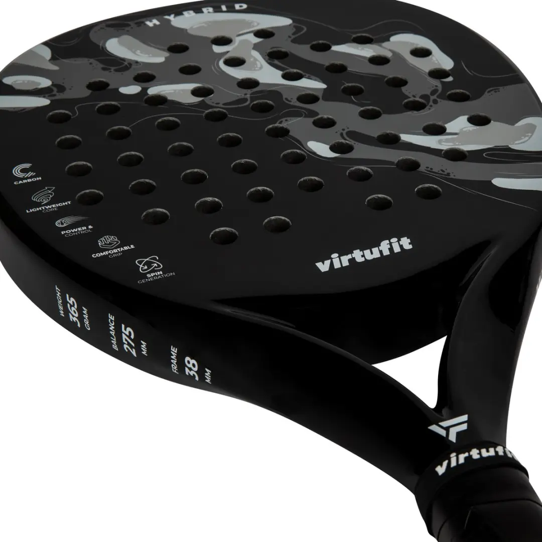 VirtuFit Hybrid Padelset - 7 Stuks - Zwart/Grijs