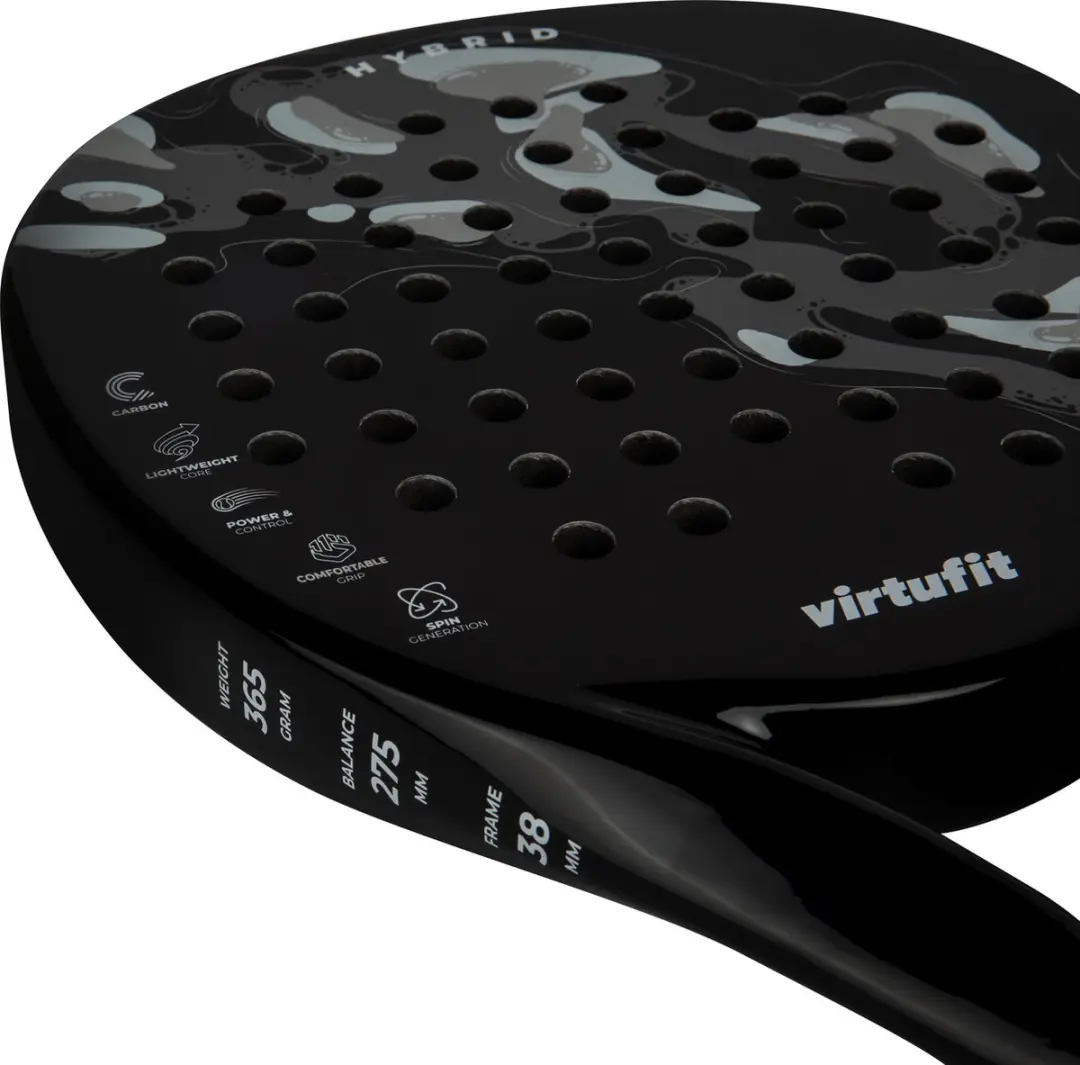 VirtuFit Hybrid Padelset - 7 Stuks - Zwart/Grijs