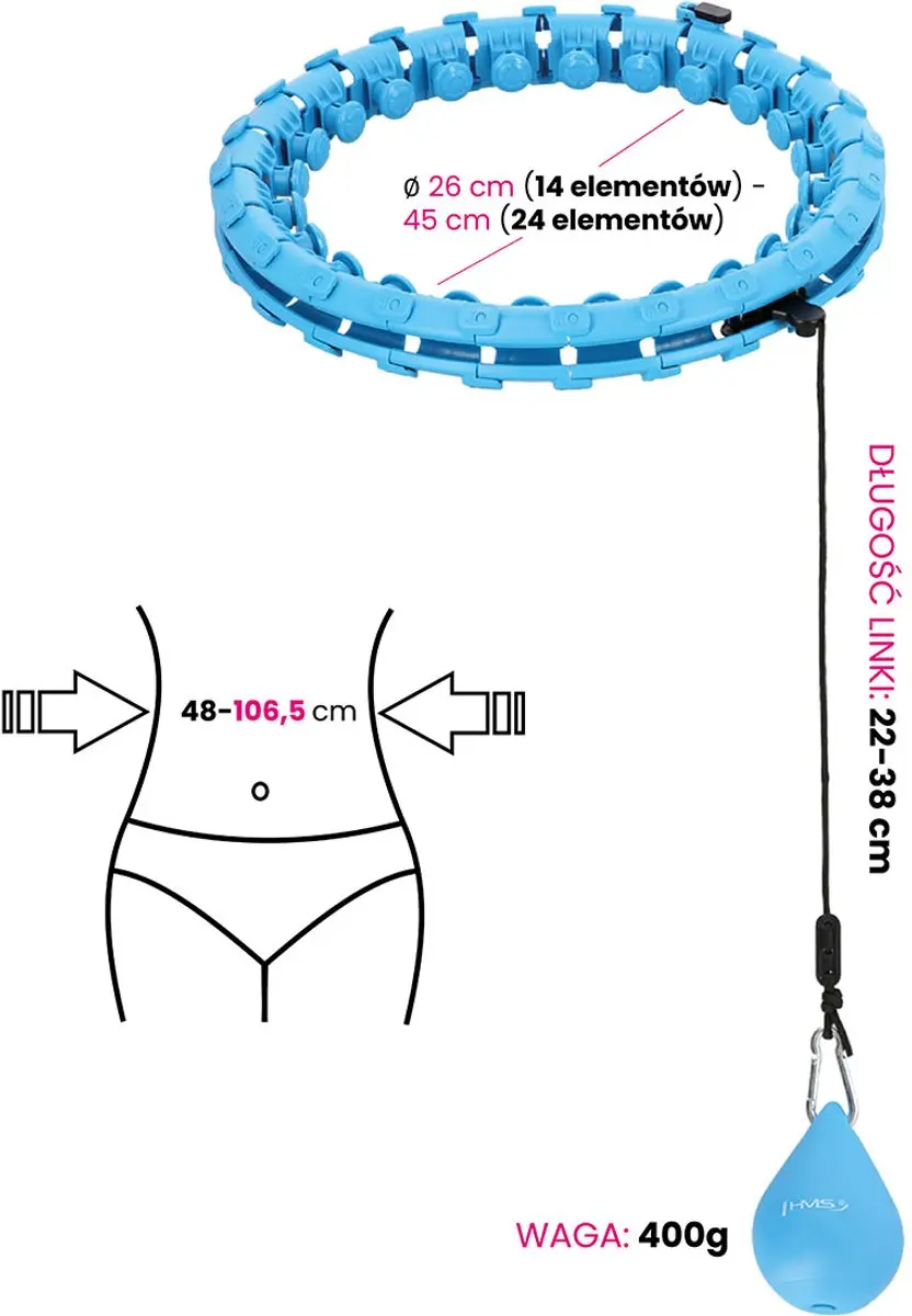 HMS HHW01 Hula Hoop Set - Blauw - Incl. BR163 Zwaartebalband