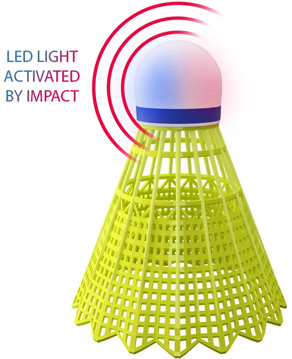 Nils NBL6293 Badminton Set - 3 LED Shuttles Multicolor