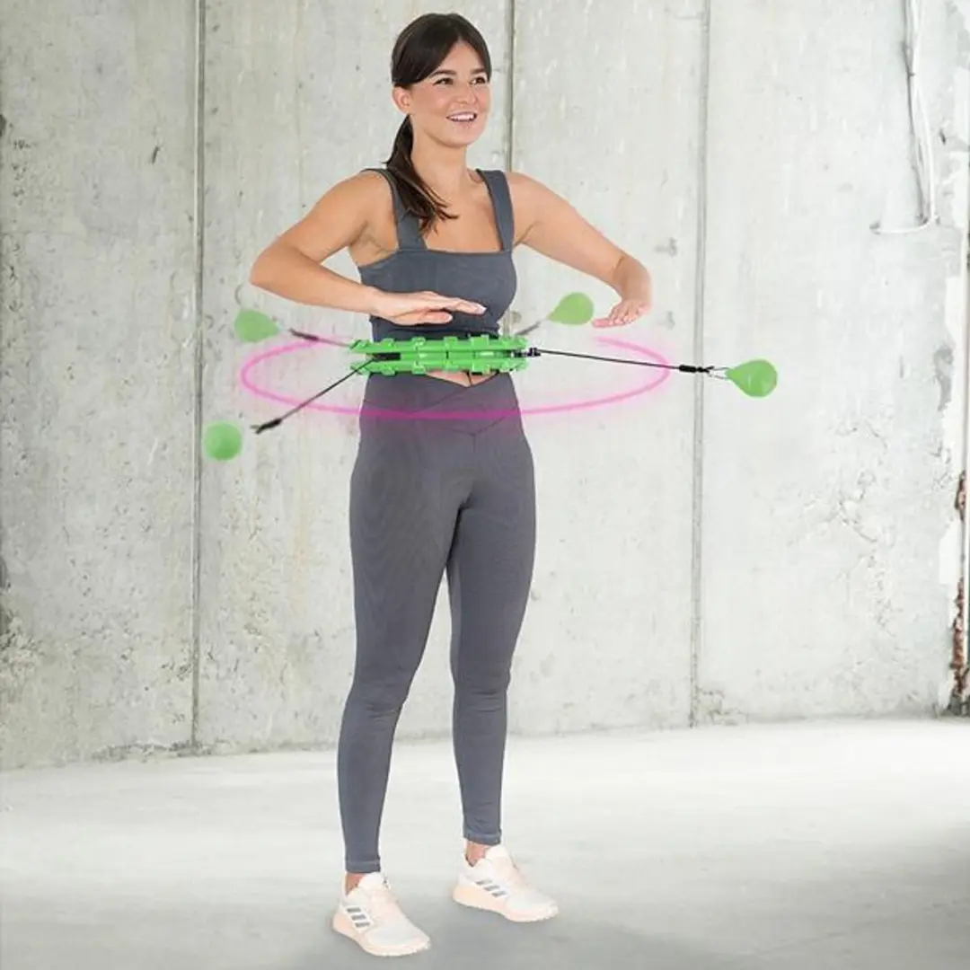 HMS HHW01 Hula Hoop - Groene noppen - Verstelbaar 45cm