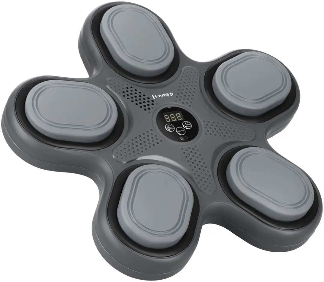 HMS TB11 Serie Elektronisch Boksschild - Bluetooth LED - Zwart/Grijs - Incl. MMA Handschoenen