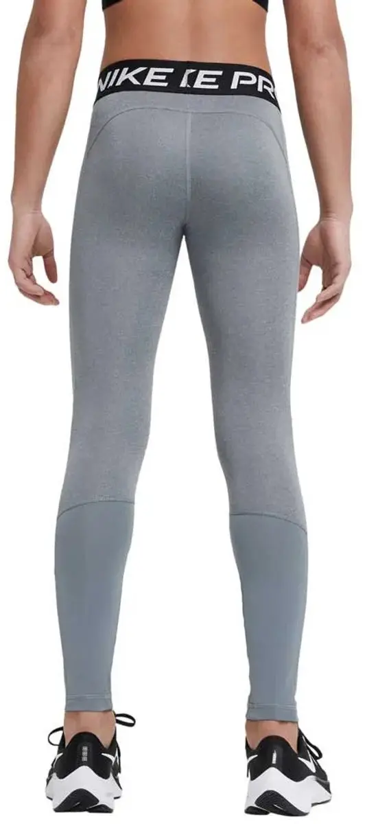 Nike Pro Sportlegging Meisjes 146 - DA1028-091 - Grijs/Zwart/Wit