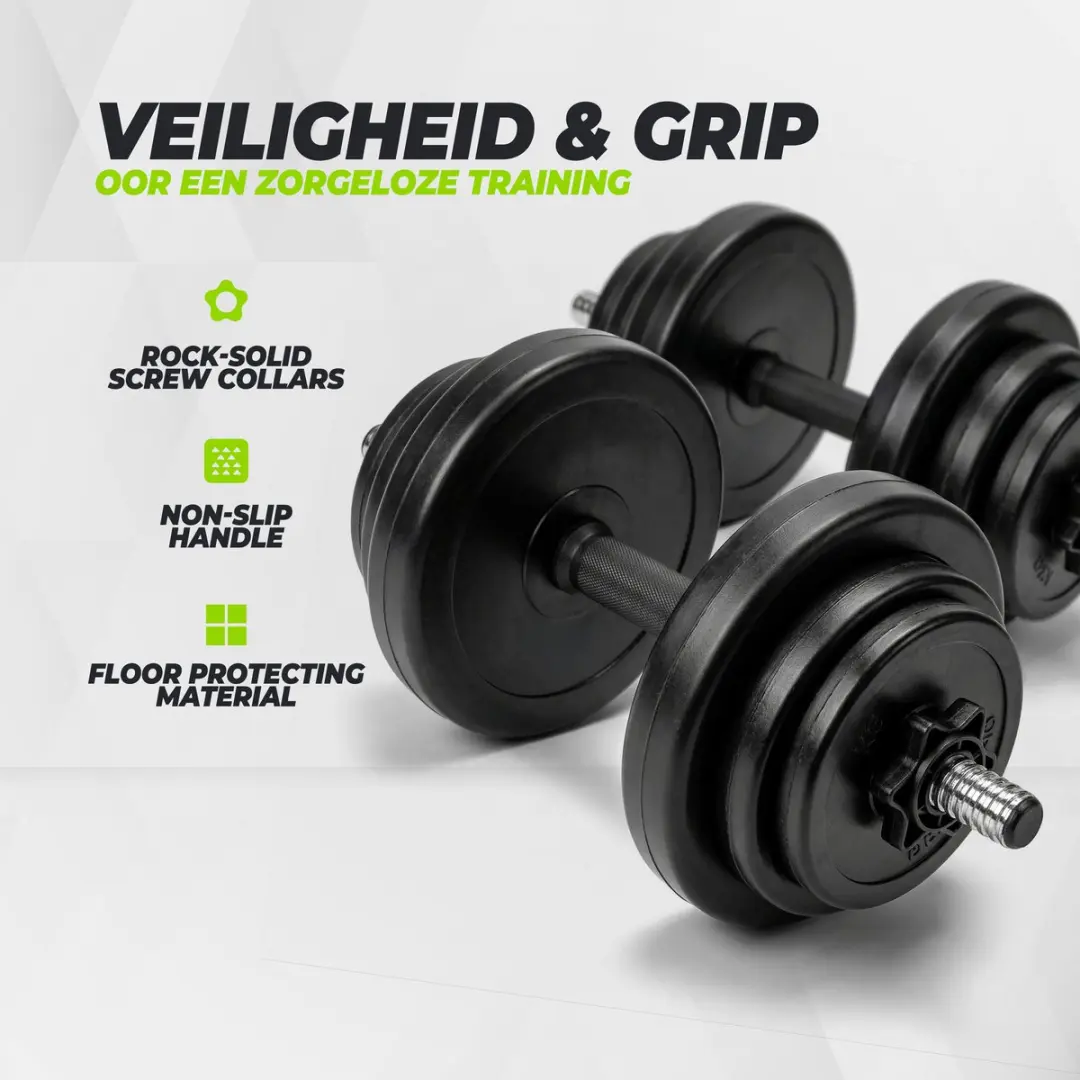 Virtufit Verstelbare Dumbbell Set 28kg - 2x14kg - Zwart