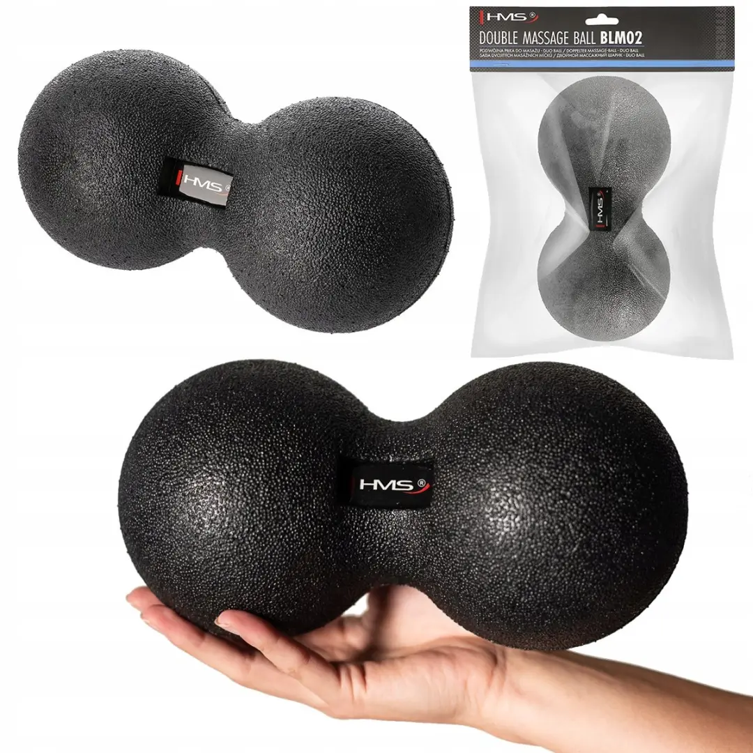 HMS Duo Ball Massagebal 12x24cm - Zwart - afbeelding 6 van 6