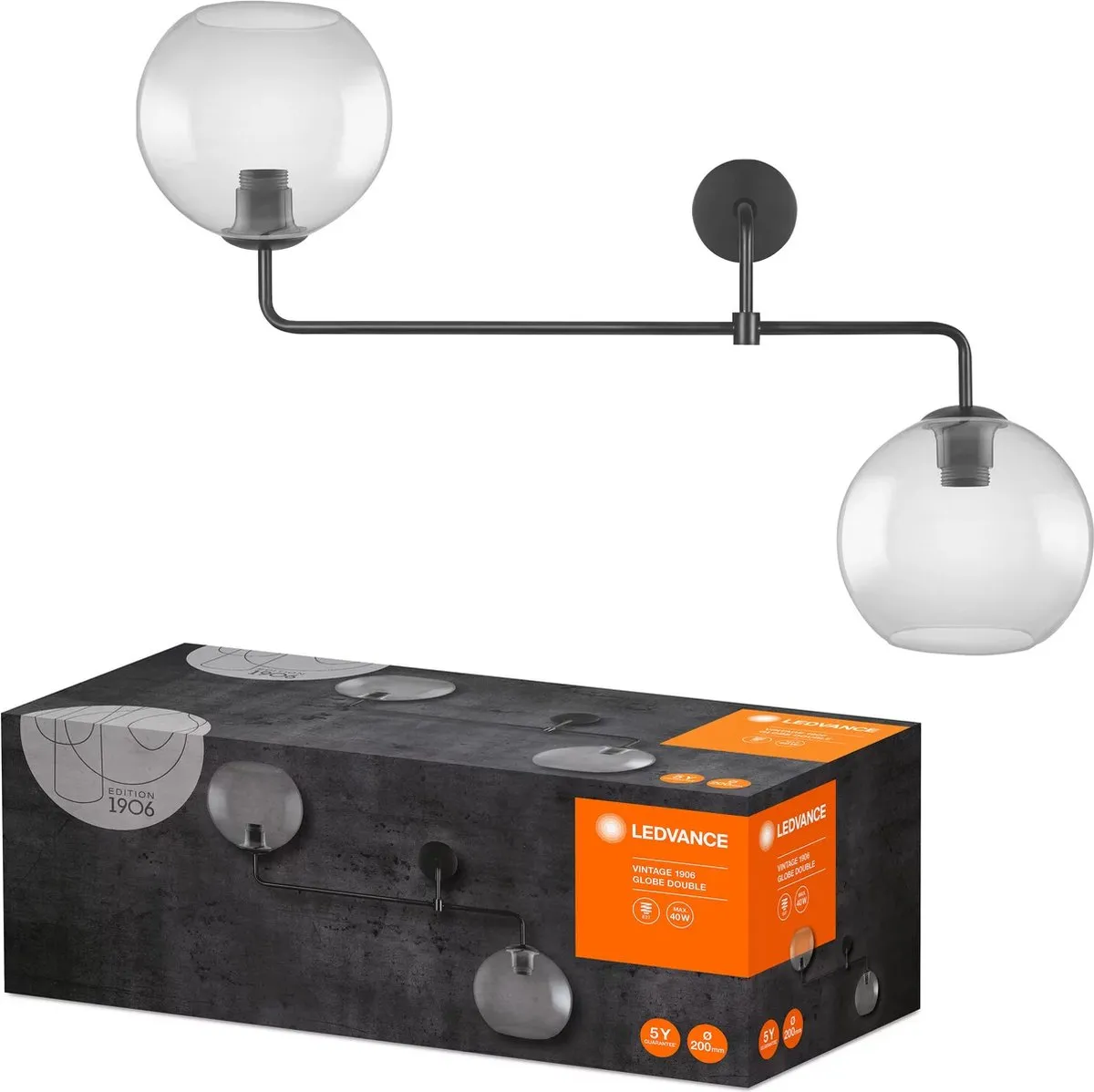 LEDVANCE Vintage 1906 Globe Pendelarmatuur E27 - Rauchgrau