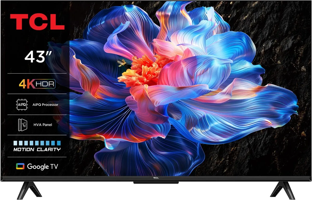 TCL 43P61K 4K LED TV - 43 inch - Zwart