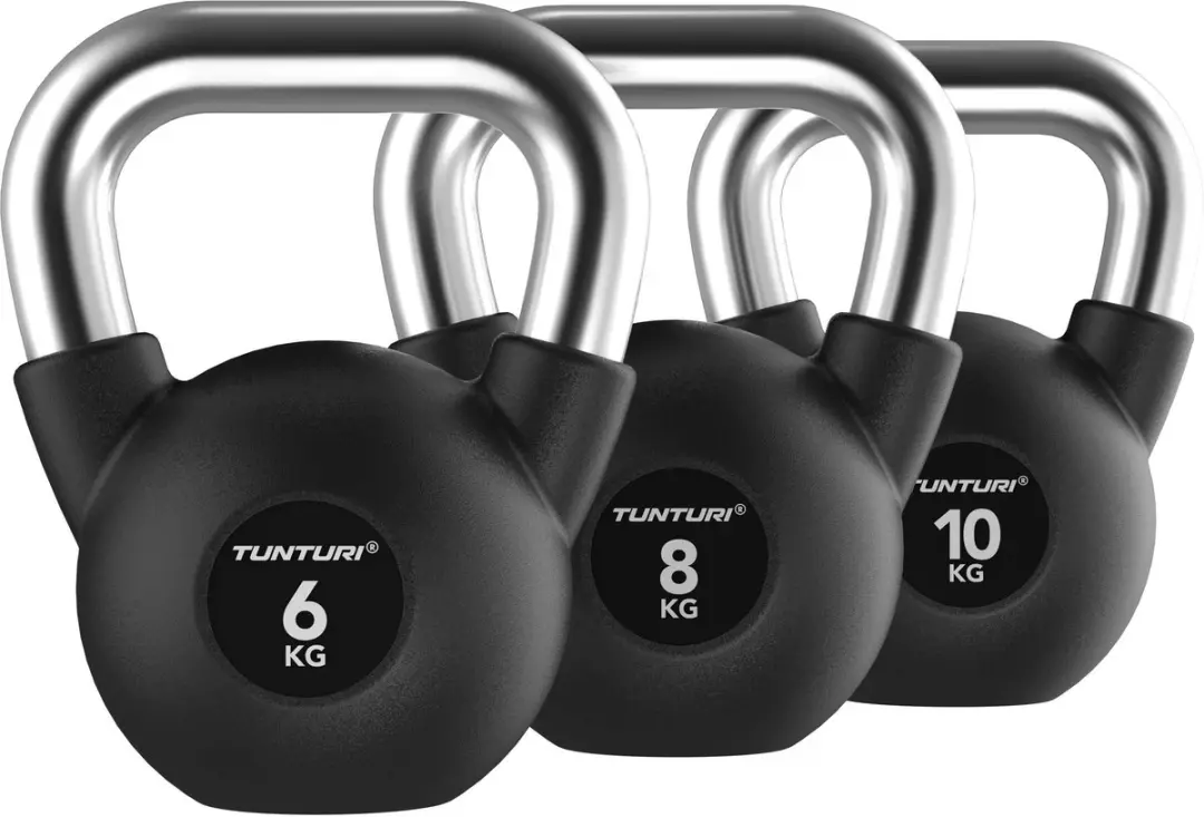Tunturi Platinum Rubber Kettlebell Set 6-10kg