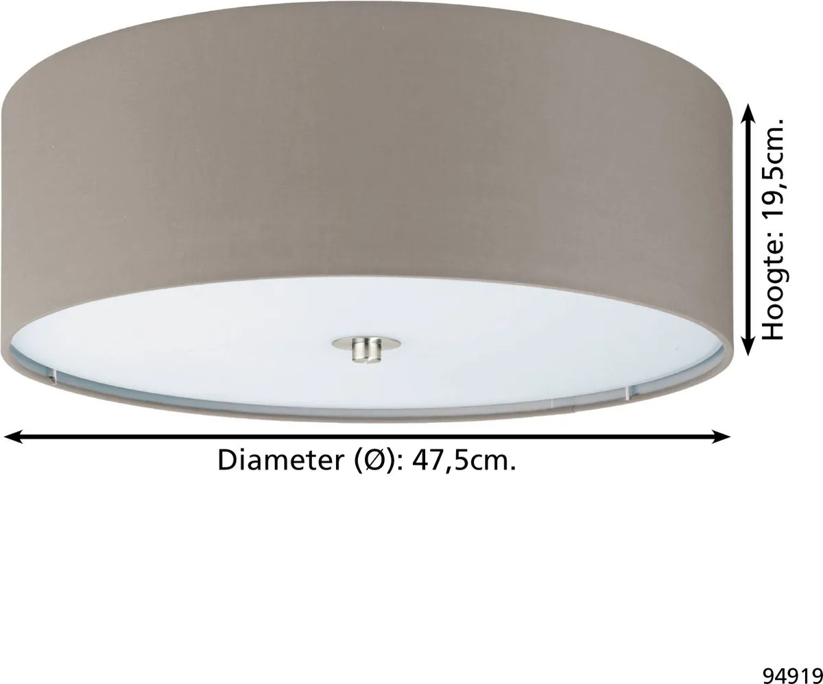 Eglo Pasteri Plafondlamp 5 Lichts - ø475mm Taupe - afbeelding 6 van 6