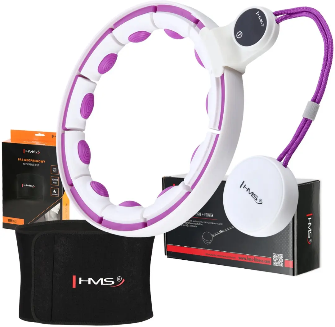 HMS HHM17 Magnetische Hula Hoop - 134cm - Wit/Violet - afbeelding 6 van 6