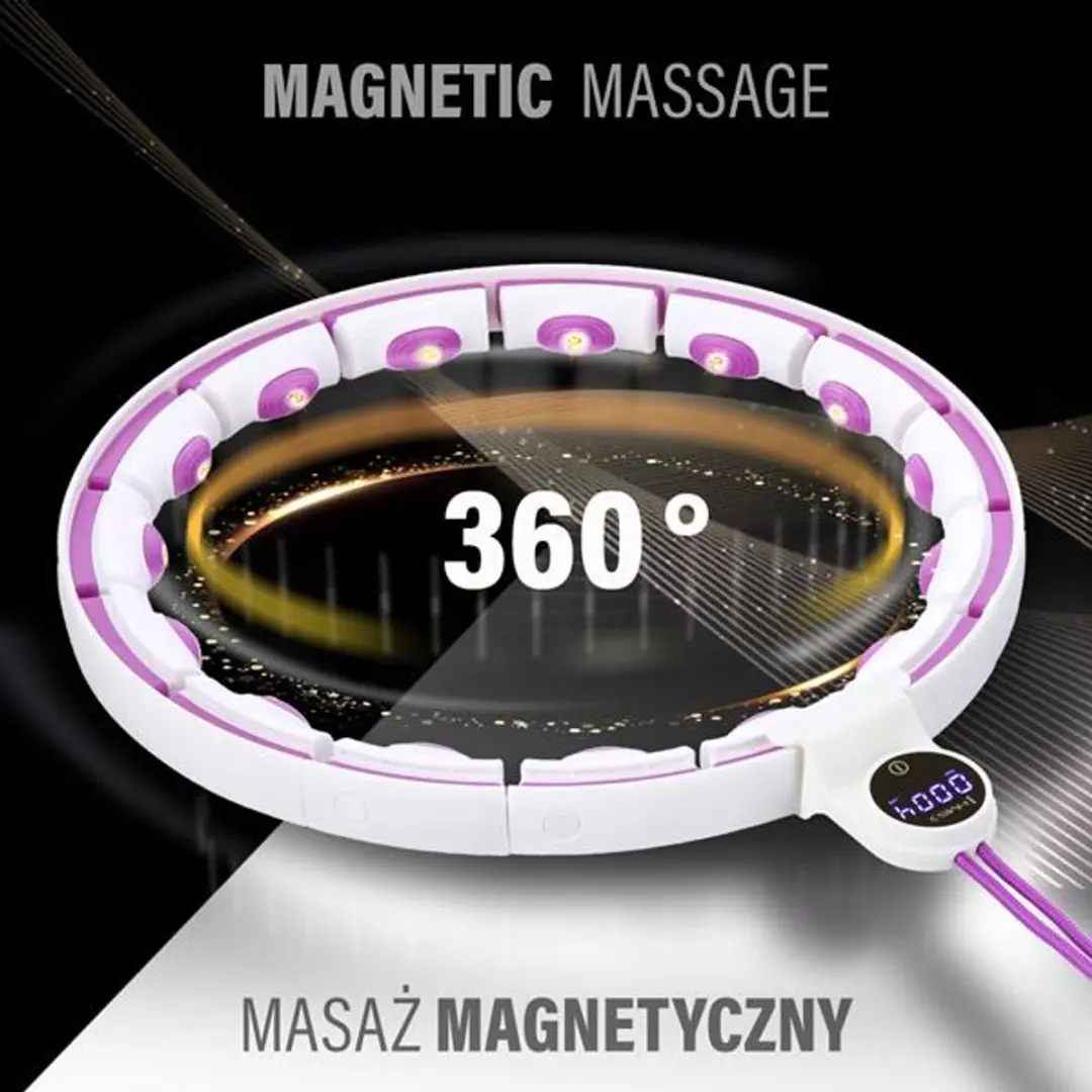 HMS HHM17 Magnetische Hula Hoop - 134cm - Wit/Violet