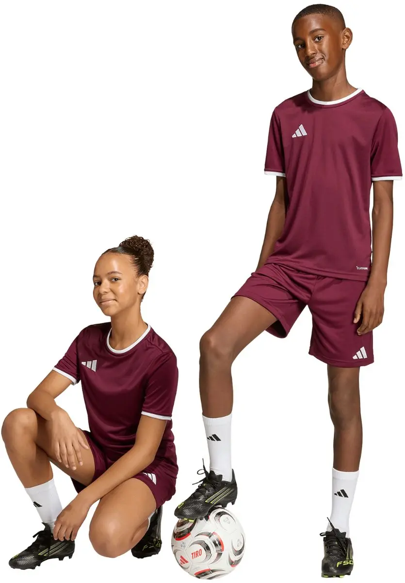 adidas Entrada 26 Korte Broek - 140cm - Team Maroon/White