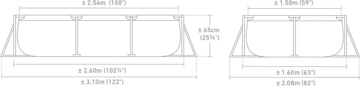 Intex Rechthoekig Opzetzwembad 260x160x65cm - 2282L - Blauw - afbeelding 2 van 6