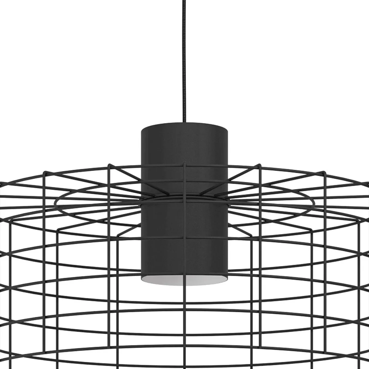 Eglo Milligan Hanglamp E27 - 3-armig - Ø48cm - Zwart/Wit
