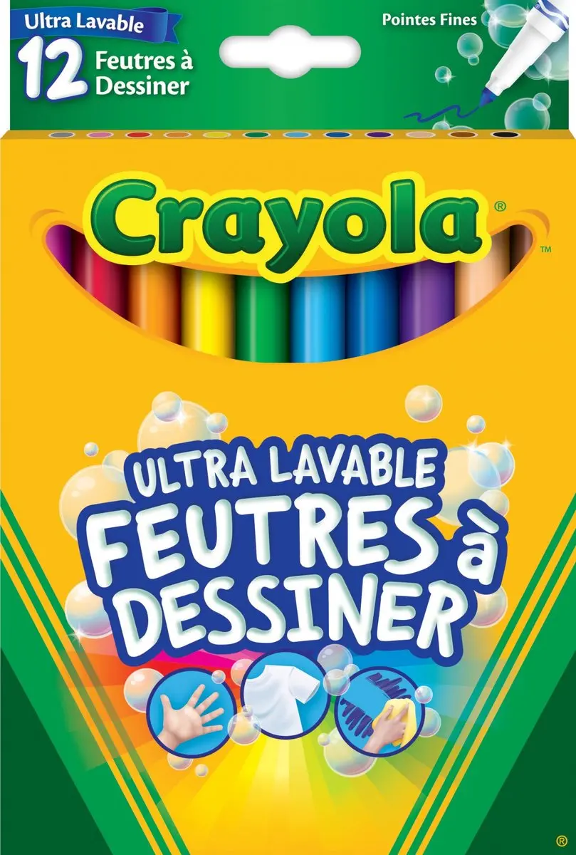 Crayola Ultra-clean Washable Markers 12 Stuks - Fijne punt