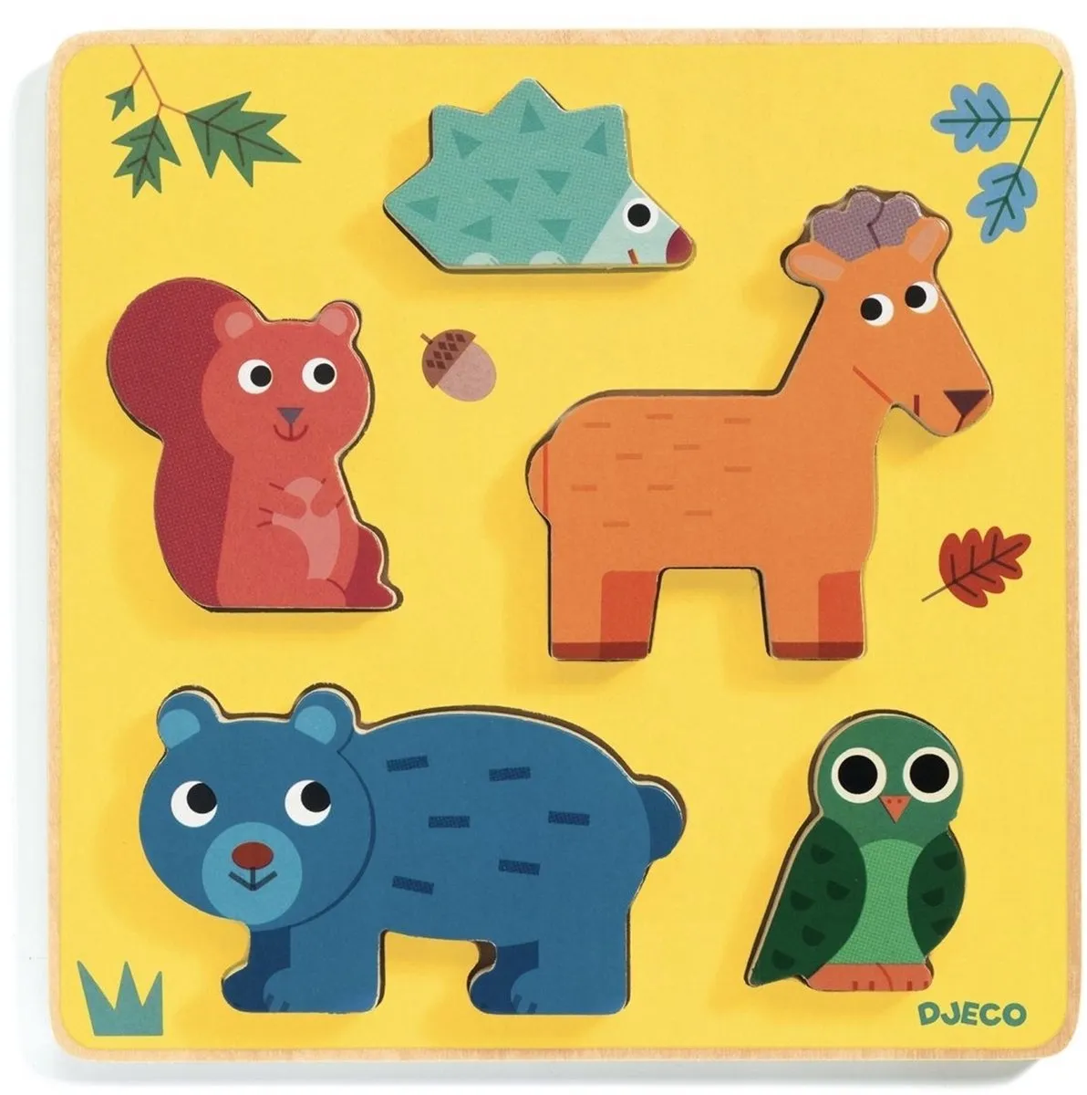 Djeco Frimours Houten Dierenpuzzel 5-delig