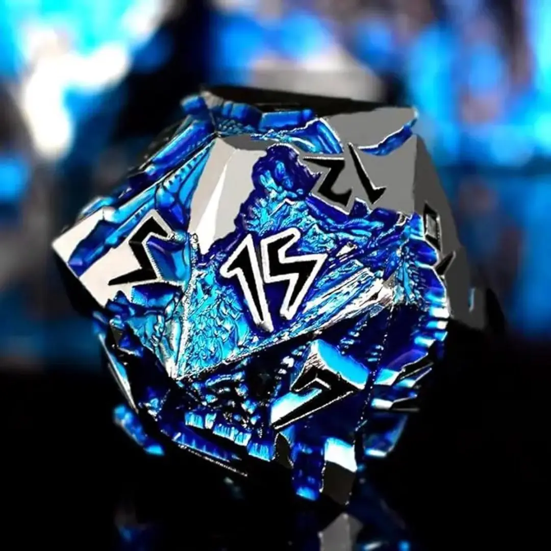 HOT Games Dobbelsteen Set Draak Silver/Blauw
