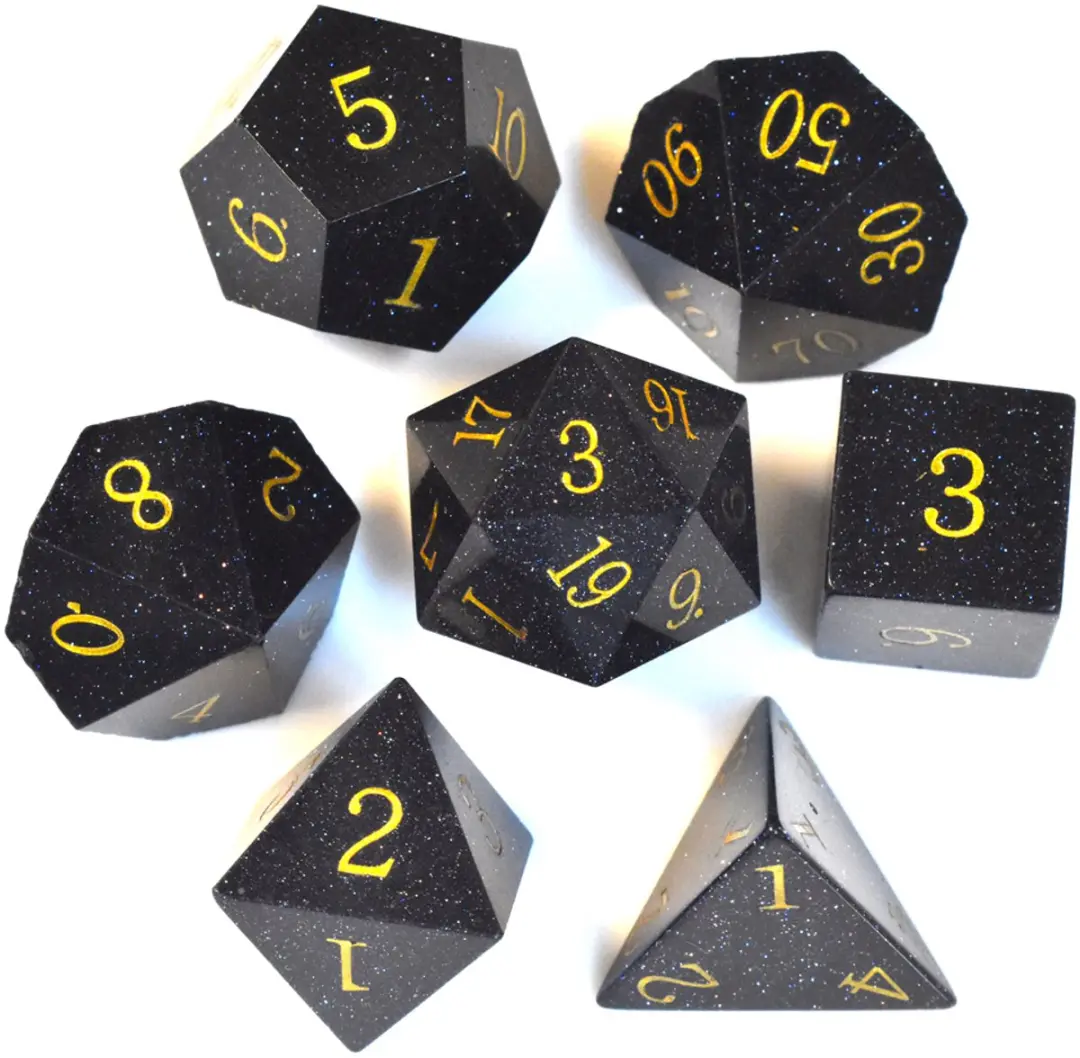 HOT Games Edelsteen Dobbelstenen Set - Diep Blauw Glitter