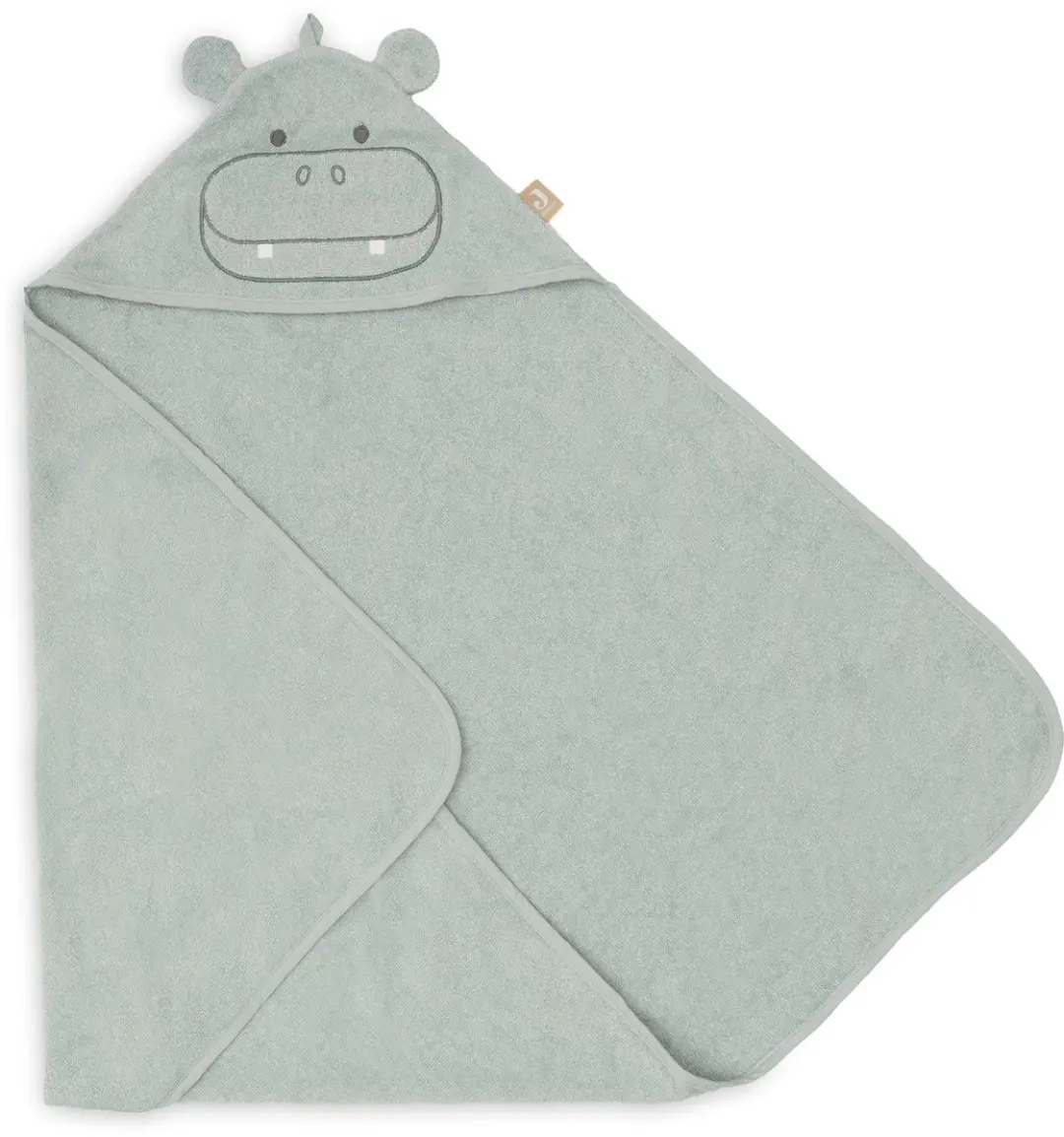 Jollein Badcape Hippo Happy Badstof 75x75cm - Multicolor