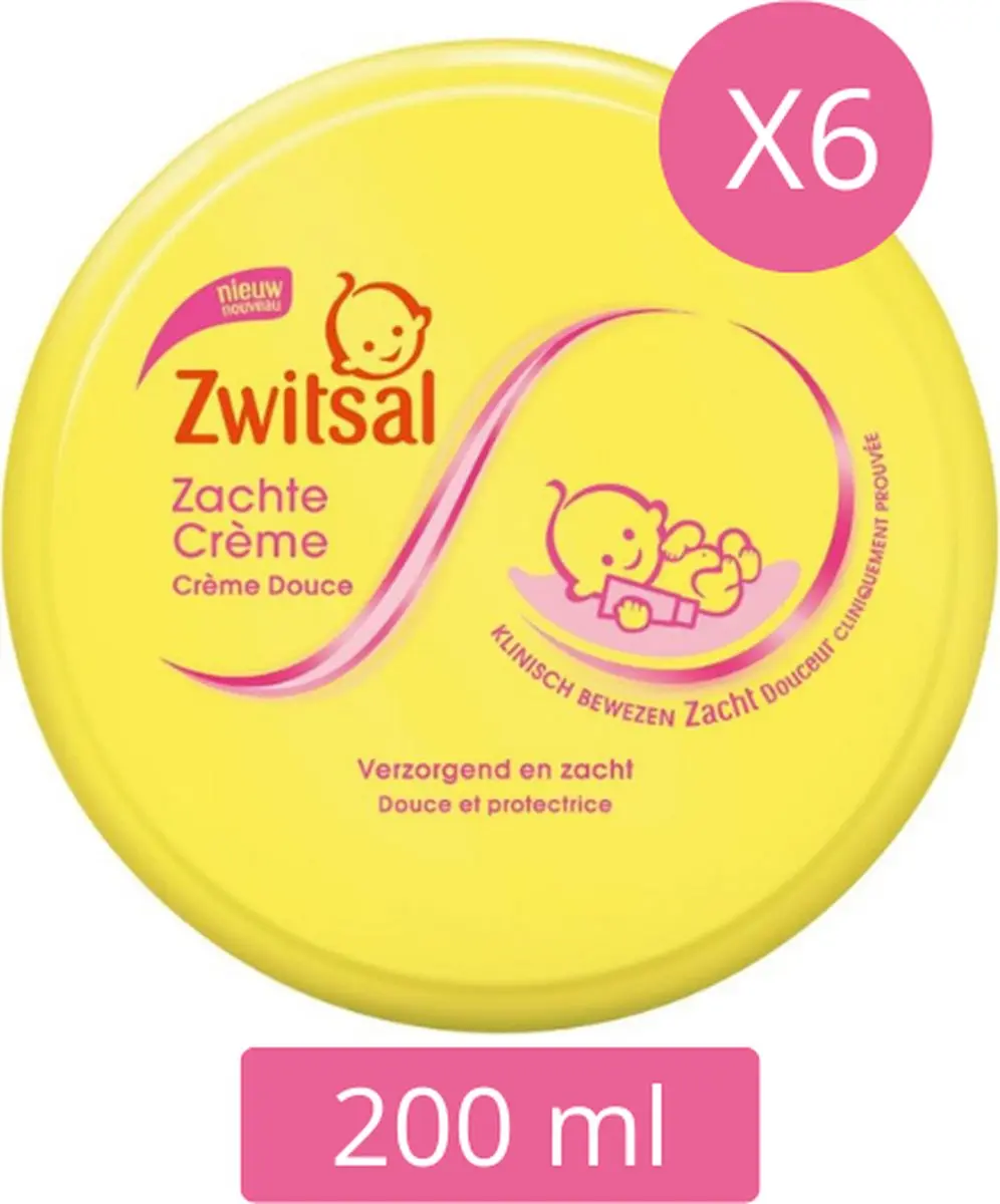 Zwitsal Zachte Crème 200ml - 6 Stuks