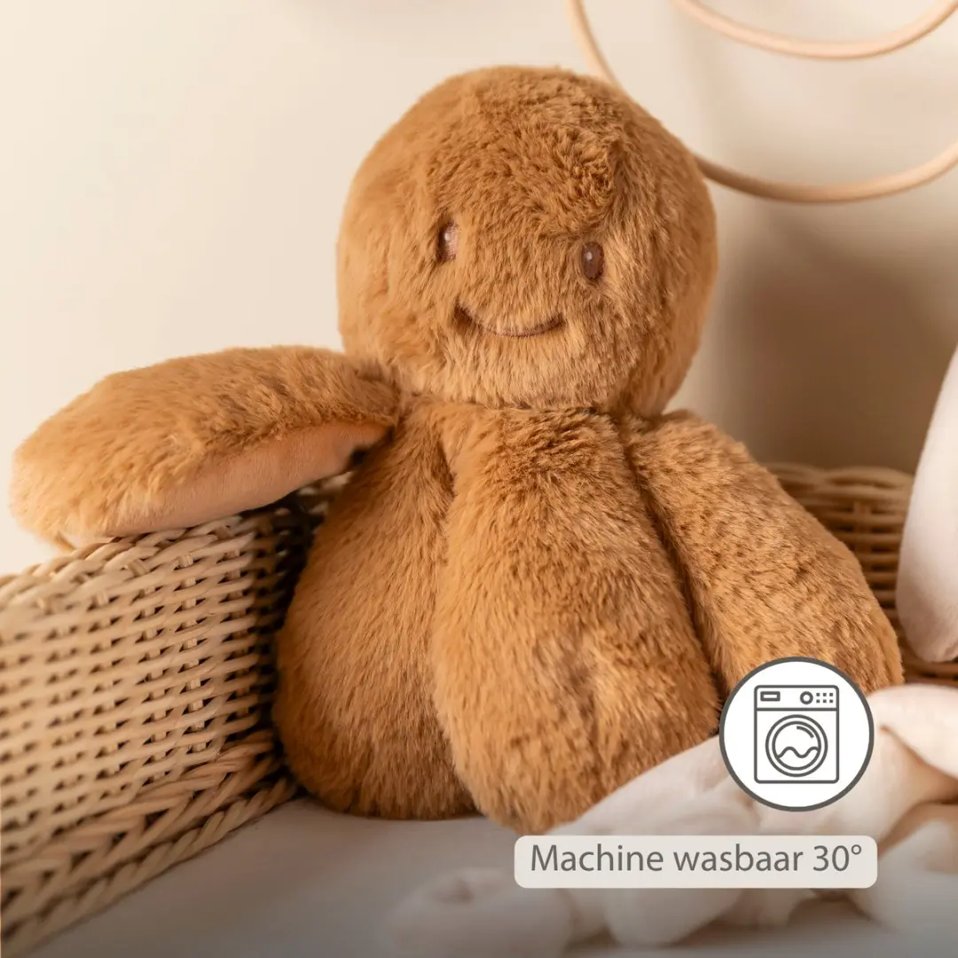 Nattou Lapidou Doudou Octopus Rammelaar 25cm - Warm beige