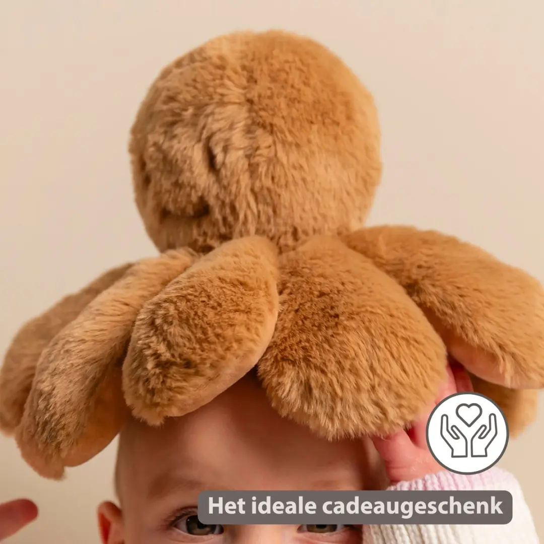 Nattou Lapidou Doudou Octopus Rammelaar 25cm - Warm beige