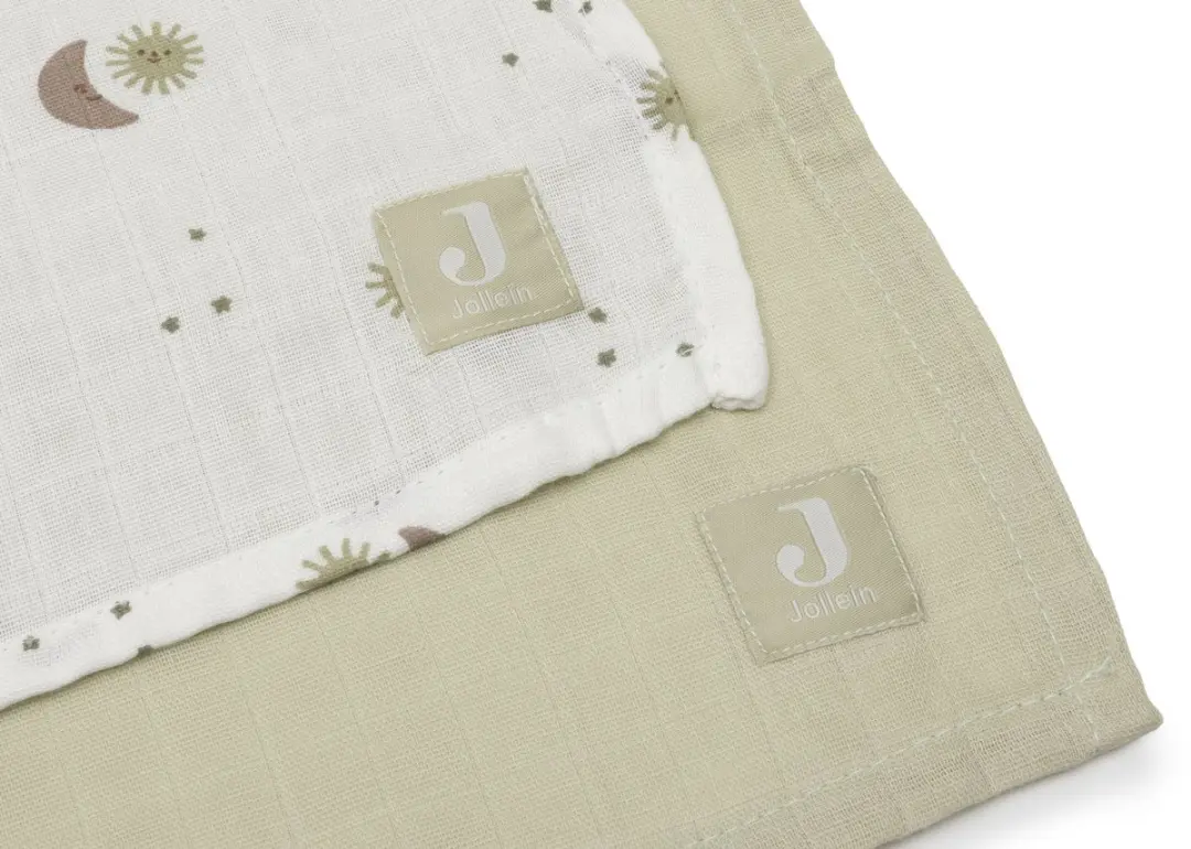 Jollein Hydrofiele Doek Large 115x115cm Over the Moon - 2 Stuks