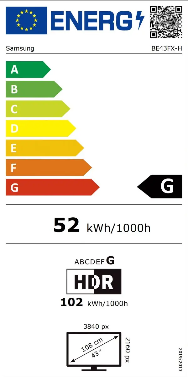 Samsung BE43FX-H Smart Signage 43" - Zwart