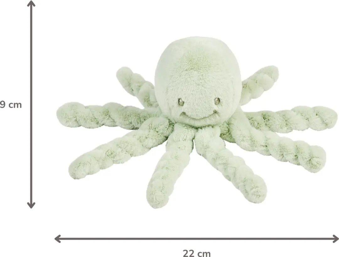 Nattou Lapidou Doudou Octopus 22cm - Lindegroen