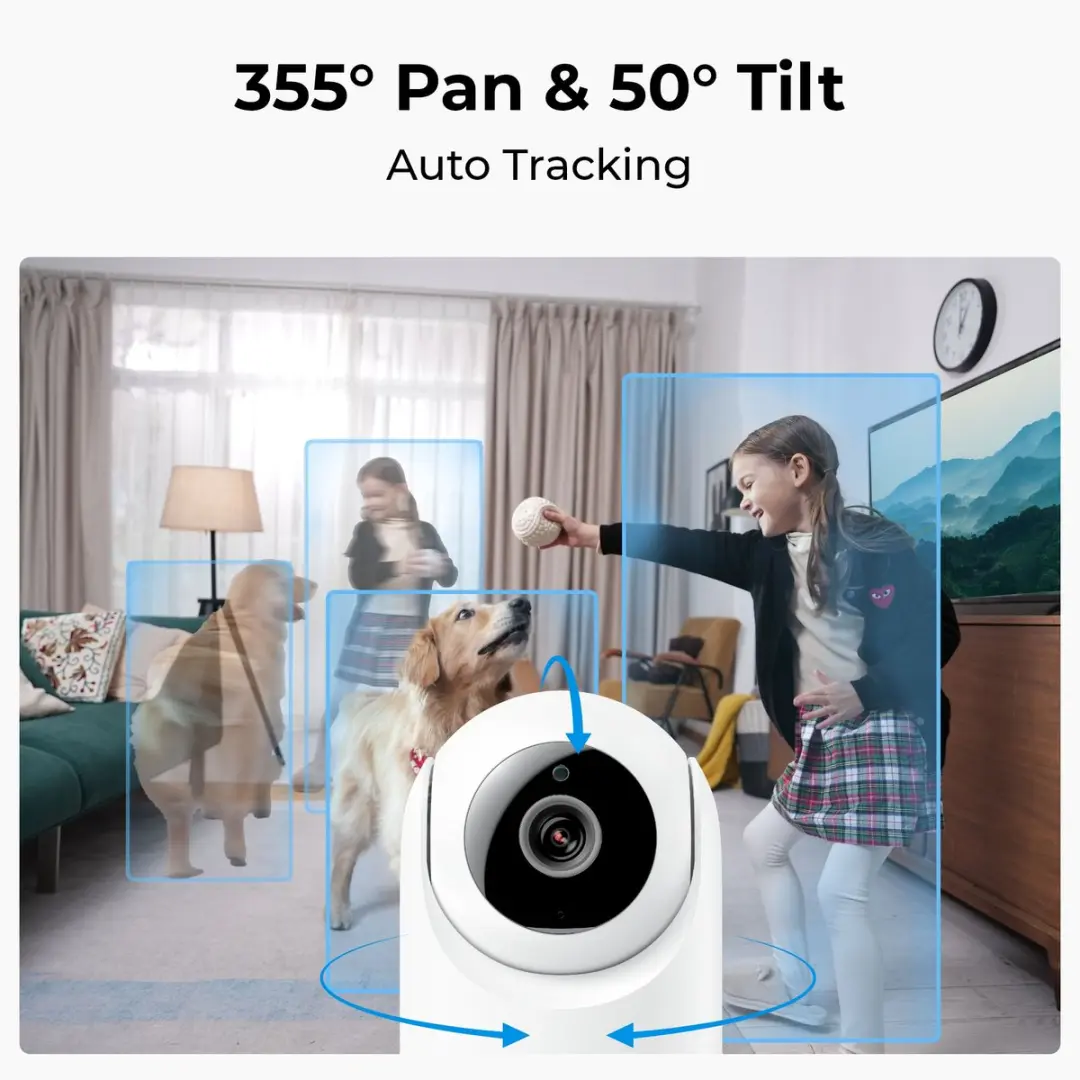 Reolink E331 E Series Baby/Huisdiercamera 5MP - Pan & Tilt - Automatisch Volgen - Zwart/Wit