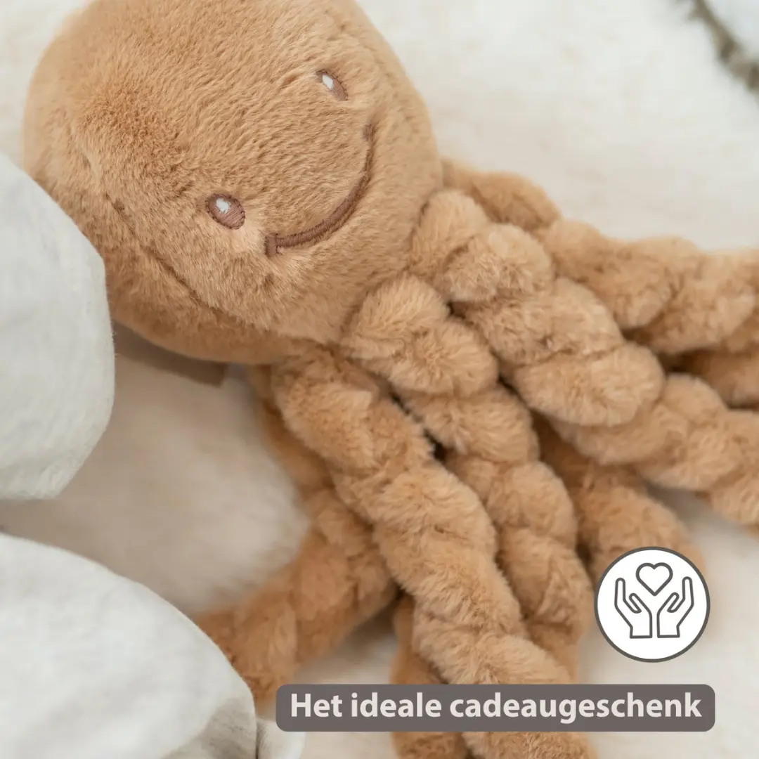 Nattou Lapidou Doudou Octopus 22cm - Warm beige