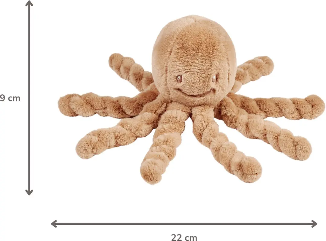 Nattou Lapidou Doudou Octopus 22cm - Warm beige