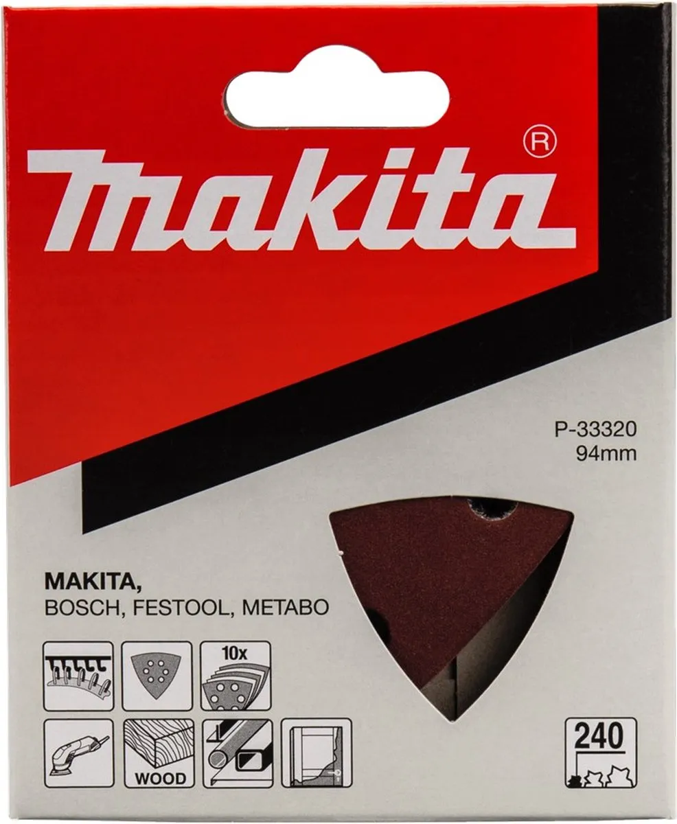 Makita P-33320 Schuurvel 94mm K240 Red Velcro - 10 Stuks