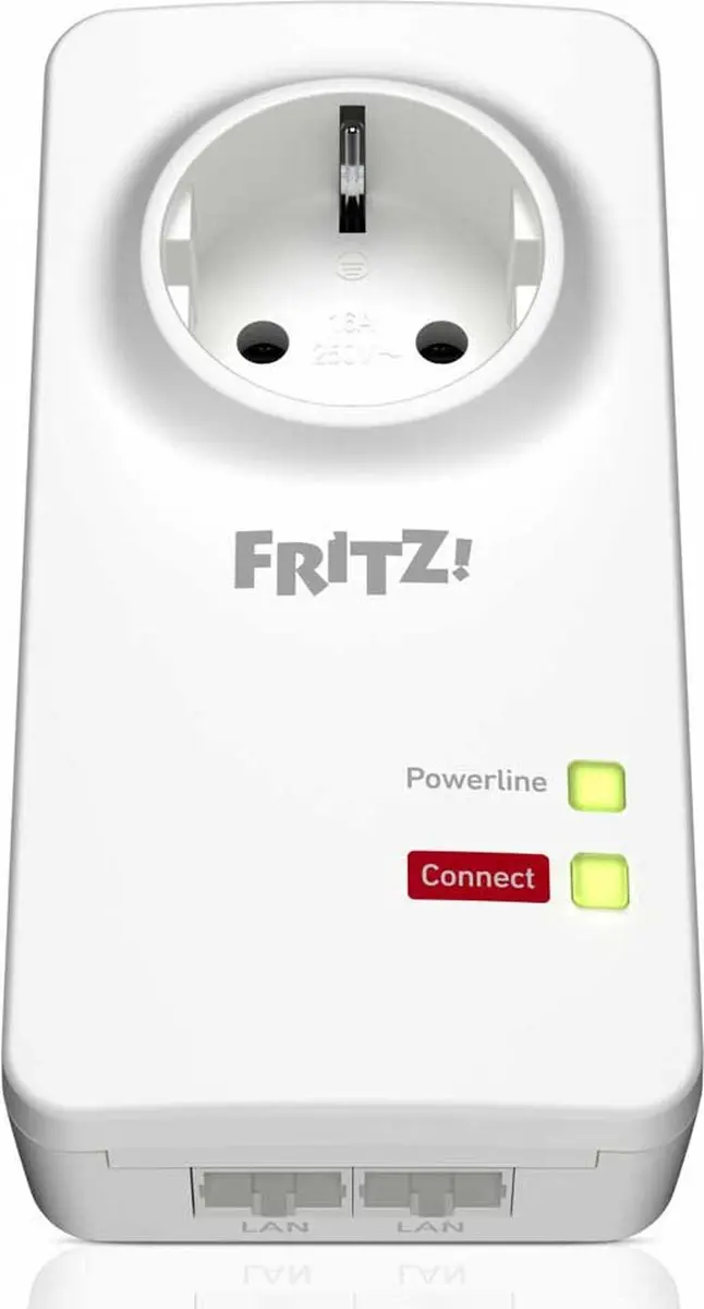 FRITZ! Powerline 1220E WiFi 6 Adapter - 2x Ethernet - Wit/Rood