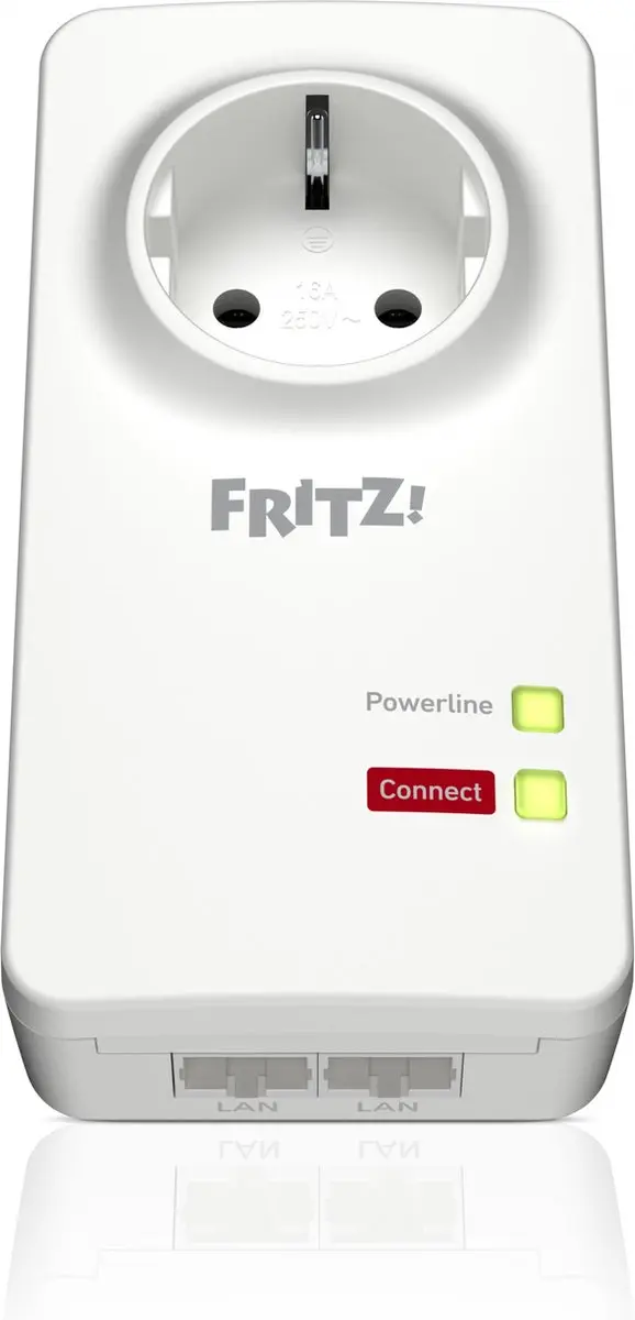 FRITZ! Powerline 1220E WiFi 6 Adapter - 2x Ethernet - Wit/Rood